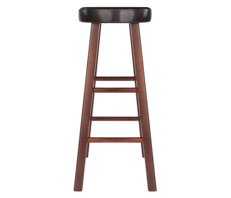 Maria 2-Pc Cushion-Seat Bar Stool Set, 31' High, Espresso and Walnut