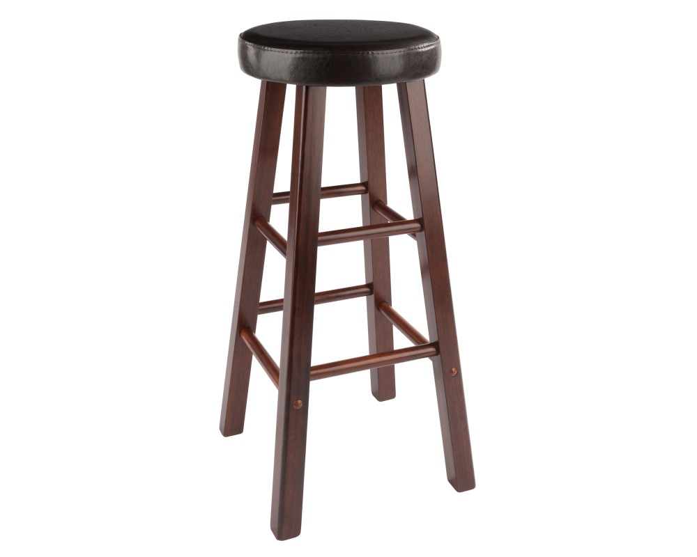 Maria 2-Pc Cushion-Seat Bar Stool Set, 31' High, Espresso and Walnut
