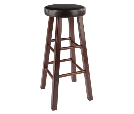 Maria 2-Pc Cushion-Seat Bar Stool Set, 31' High, Espresso and Walnut