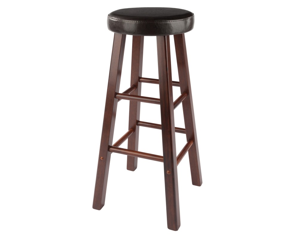 Maria 2-Pc Cushion-Seat Bar Stool Set, 31' High, Espresso and Walnut