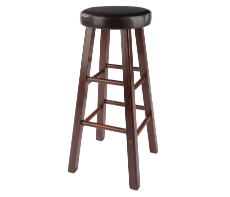 Maria 2-Pc Cushion-Seat Bar Stool Set, 31' High, Espresso and Walnut