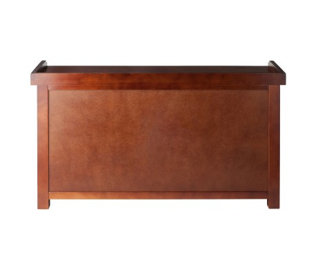 Verona 4-Pc Storage Bench with 3 Foldable Fabric Baskets, Walnut and Black