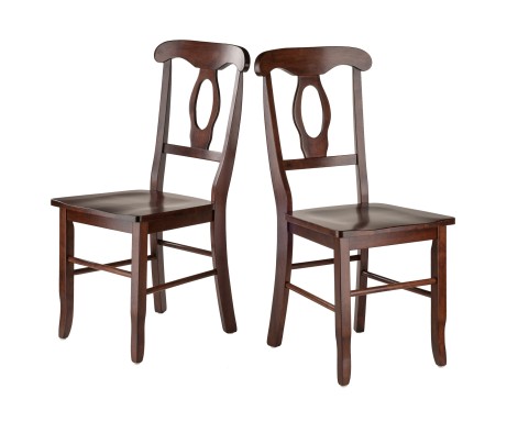 Renaissance 2-Pc Keyhole-Back Chair Set, 17' Wide, Walnut