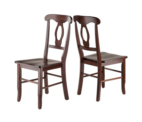 Renaissance 2-Pc Keyhole-Back Chair Set, 17' Wide, Walnut