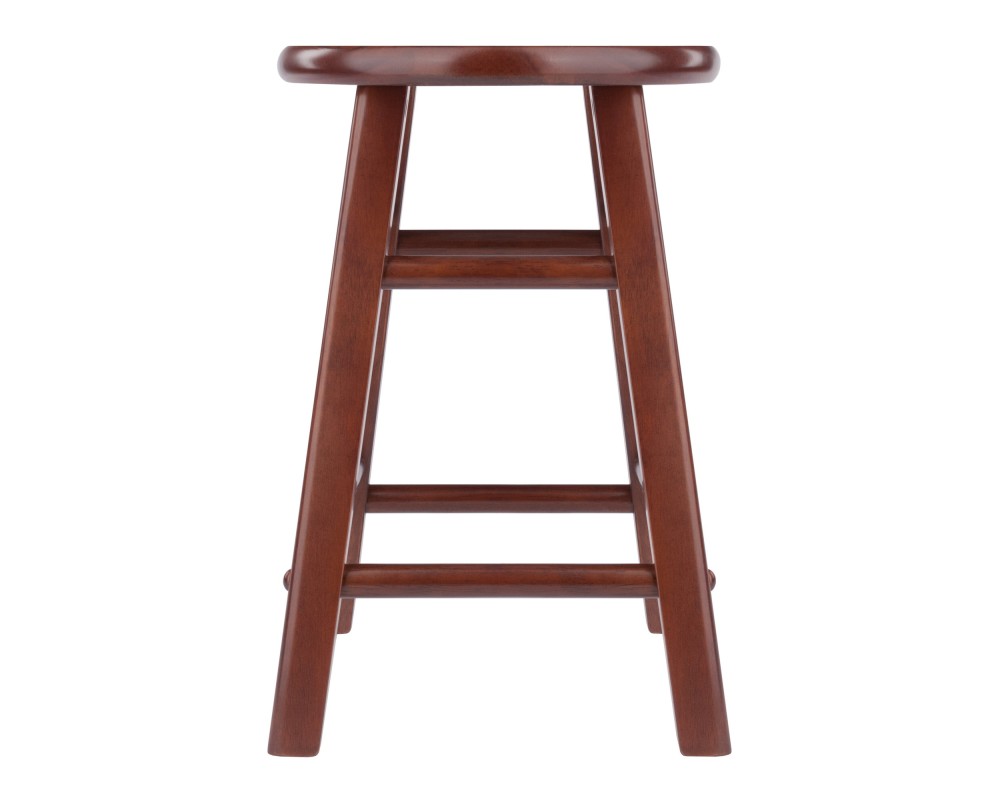 Element 2-Pc Square Legs Dining Stool Set, Walnut Finish