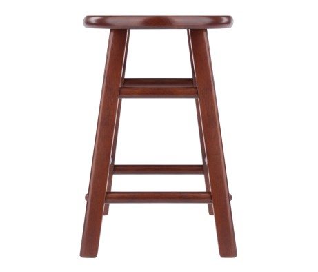 Element 2-Pc Square Legs Dining Stool Set, Walnut Finish
