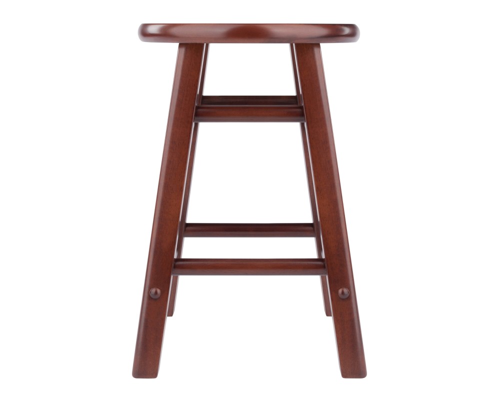 Element 2-Pc Square Legs Dining Stool Set, Walnut Finish