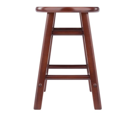 Element 2-Pc Square Legs Dining Stool Set, Walnut Finish