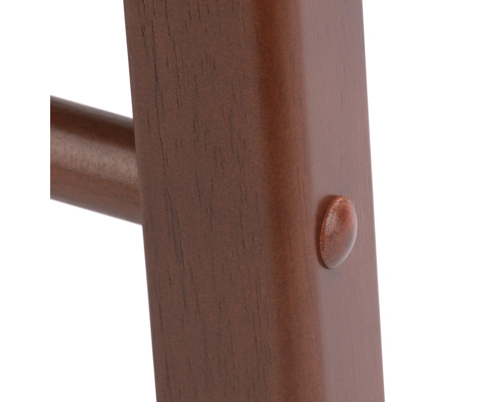 Element 2-Pc Square Legs Dining Stool Set, Walnut Finish