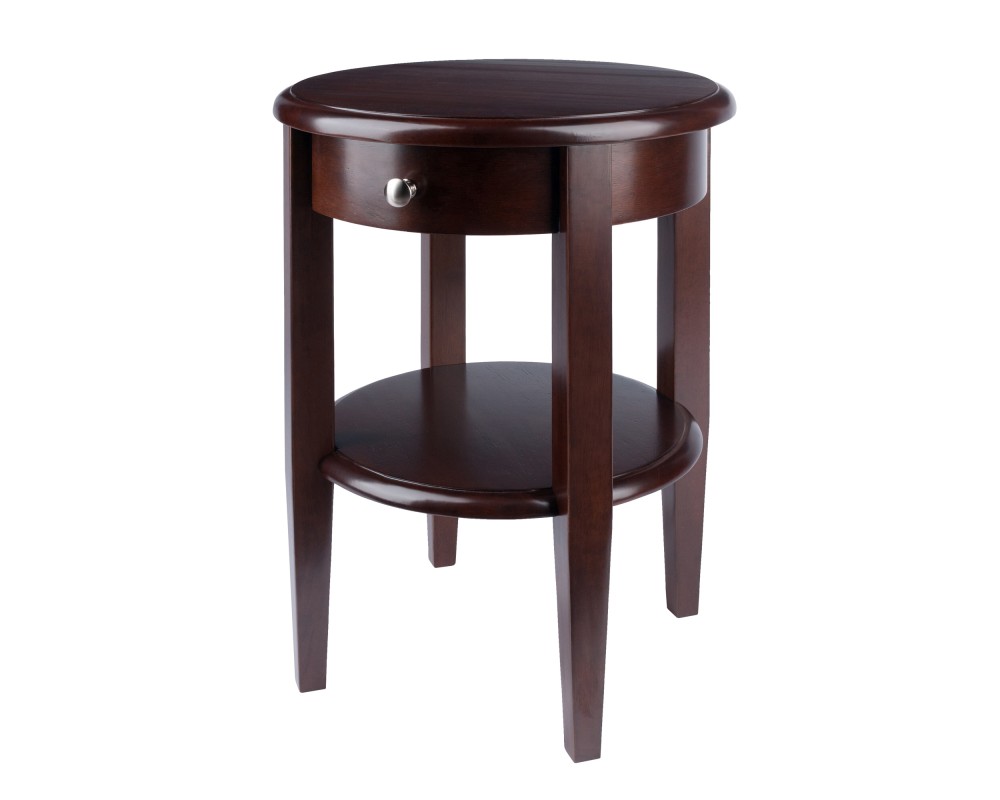 Concord Round End Table, 17' Wide, 22' High, Walnut