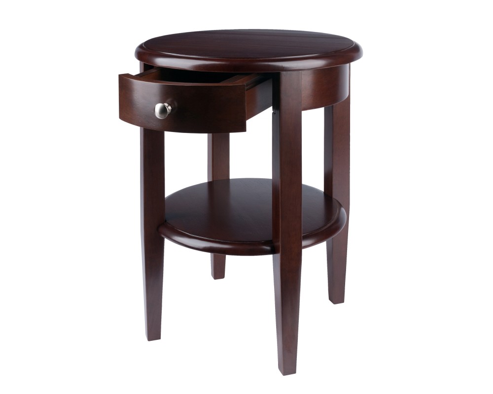 Concord Round End Table, 17' Wide, 22' High, Walnut