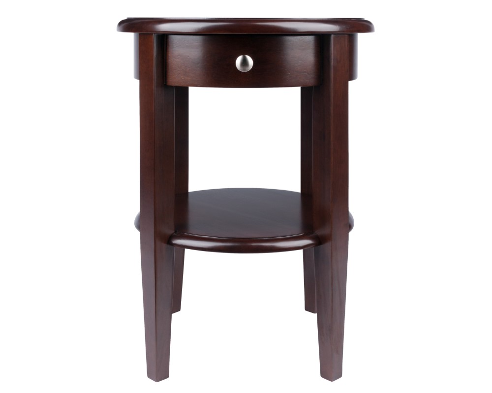 Concord Round End Table, 17' Wide, 22' High, Walnut