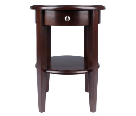 Concord Round End Table, 17' Wide, 22' High, Walnut
