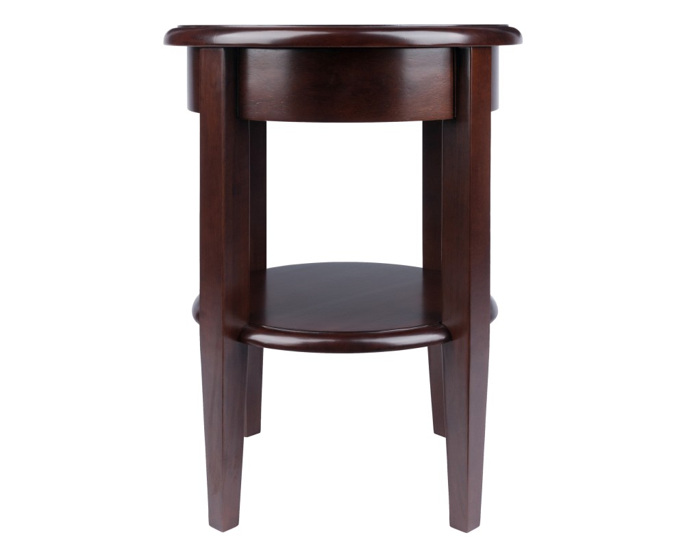 Concord Round End Table, 17' Wide, 22' High, Walnut