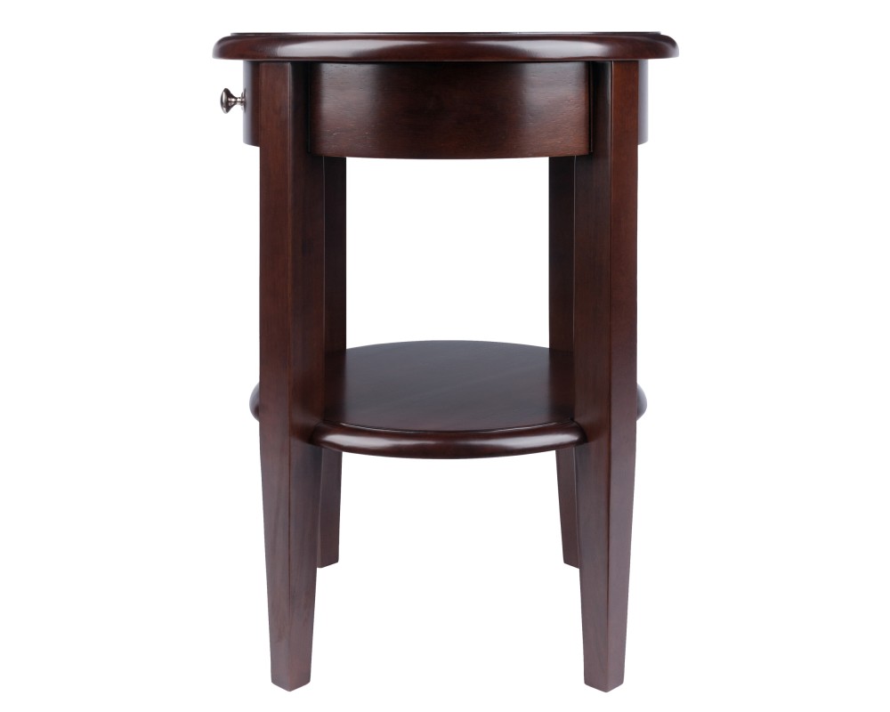 Concord Round End Table, 17' Wide, 22' High, Walnut