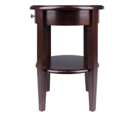 Concord Round End Table, 17' Wide, 22' High, Walnut