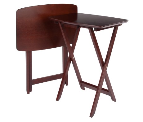 Darlene 2-Pc Snack Tables, 25' High, 21' Wide, Walnut