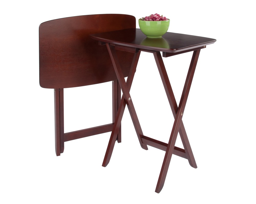 Darlene 2-Pc Snack Tables, 25' High, 21' Wide, Walnut