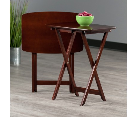 Darlene 2-Pc Snack Tables, 25' High, 21' Wide, Walnut