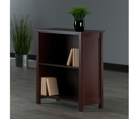 Milan 2-Tier Storage Shelf, 28' Wide, 30' High, Walnut