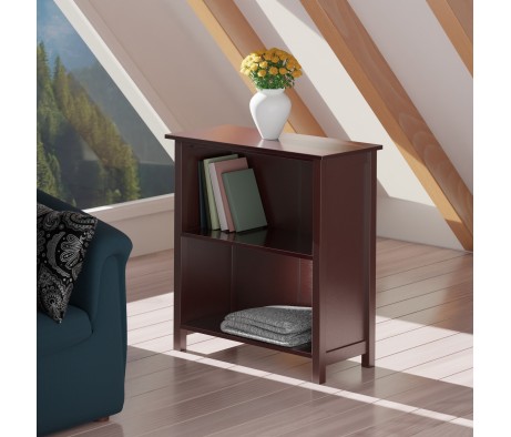 Milan 2-Tier Storage Shelf, 28' Wide, 30' High, Walnut