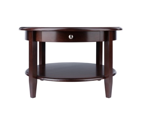Concord Round Coffee Table, 18' High, 30' Wide, Walnut
