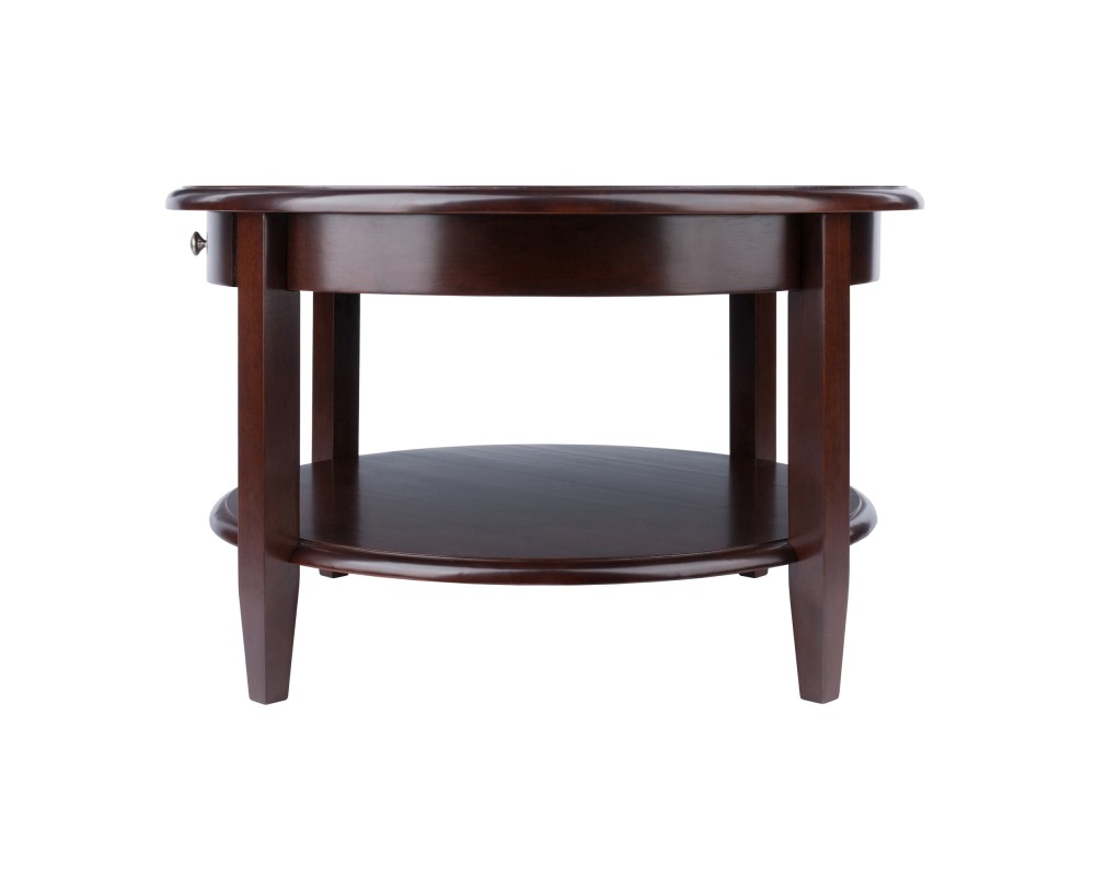 Concord Round Coffee Table, 18' High, 30' Wide, Walnut