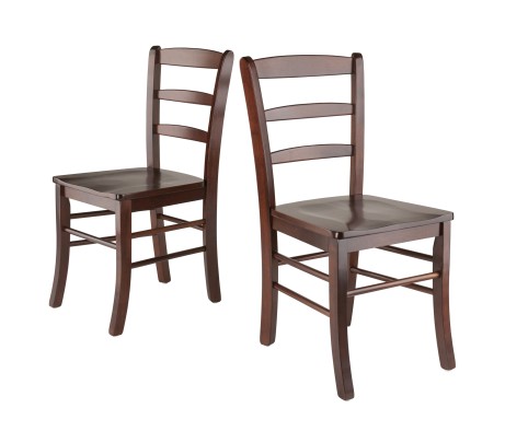 Benjamin 2-Pc Ladder-Back Chair Set, Walnut
