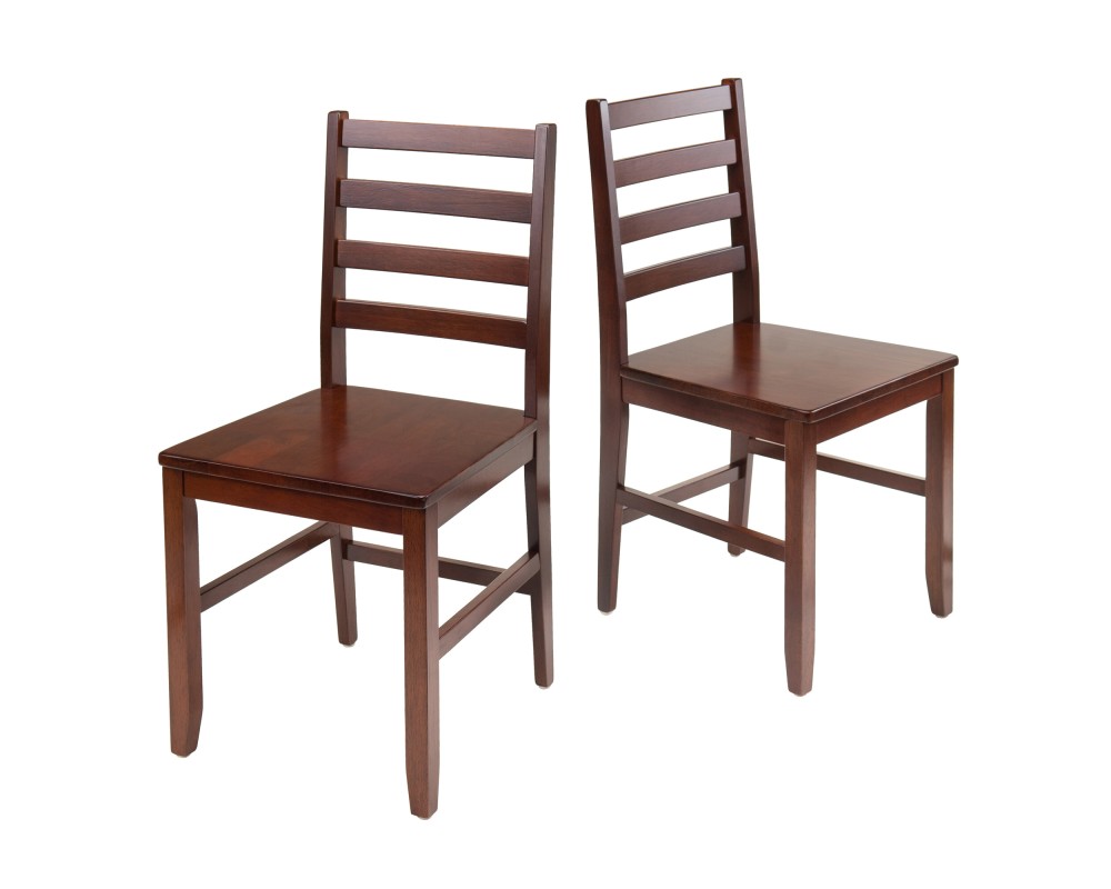 Hamilton 2-Pc Ladder-Back Chair Set, 18' High Seats, Walnut