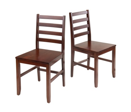 Hamilton 2-Pc Ladder-Back Chair Set, 18' High Seats, Walnut
