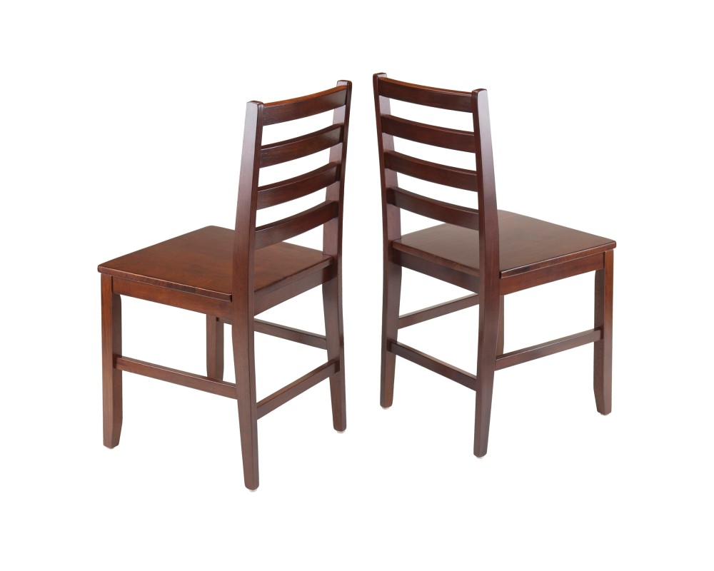 Hamilton 2-Pc Ladder-Back Chair Set, 18' High Seats, Walnut
