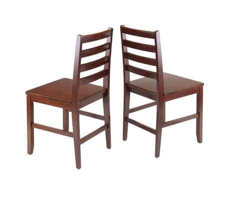 Hamilton 2-Pc Ladder-Back Chair Set, 18' High Seats, Walnut