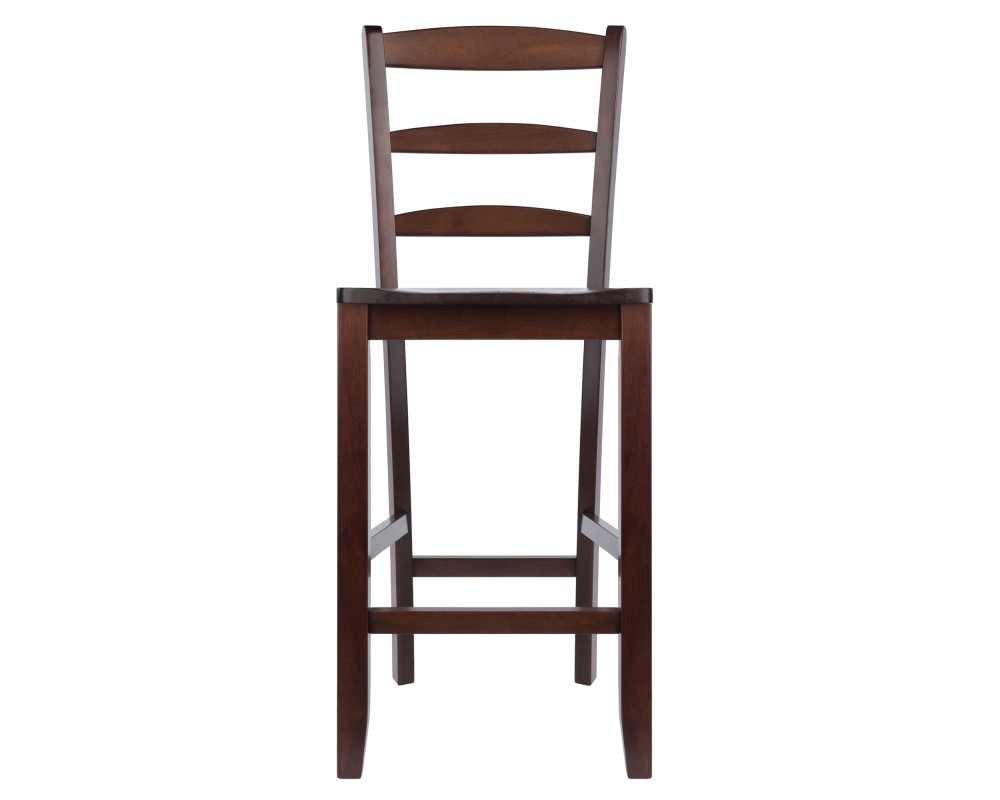 Benjamin 2-Pc Ladder-Back Counter Stool Set, Walnut