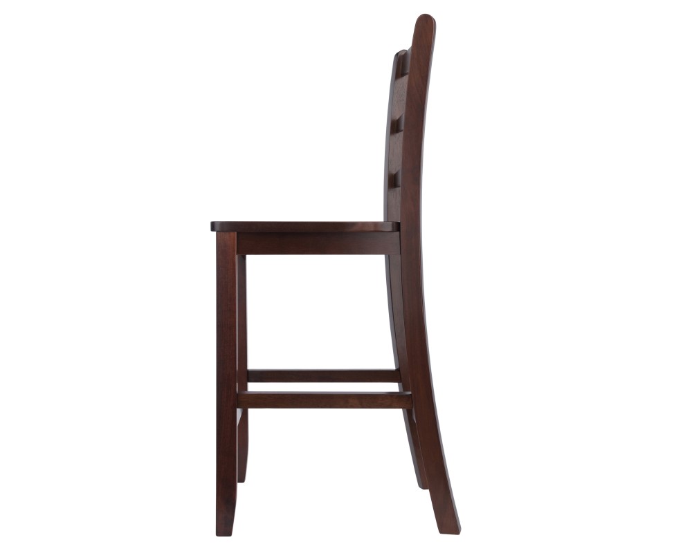Benjamin 2-Pc Ladder-Back Counter Stool Set, Walnut