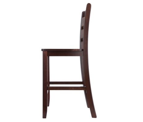 Benjamin 2-Pc Ladder-Back Counter Stool Set, Walnut