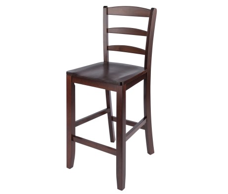 Benjamin 2-Pc Ladder-Back Counter Stool Set, Walnut