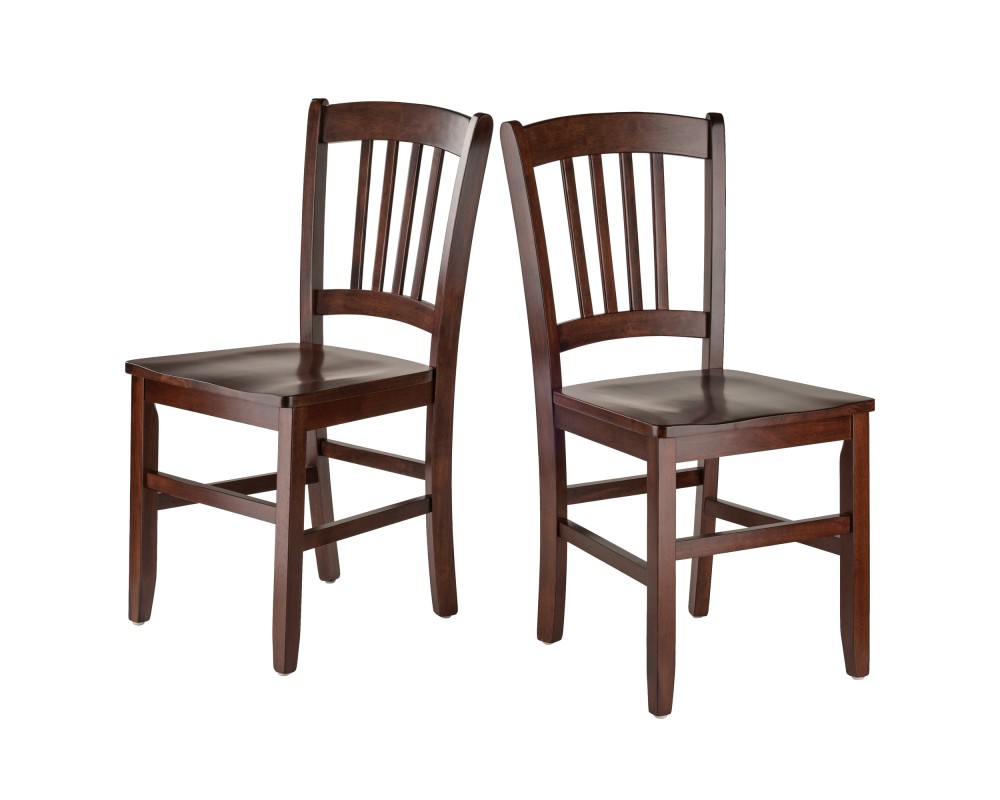 Madison 2-Pc Slat-Back Chair Set, Walnut Finish