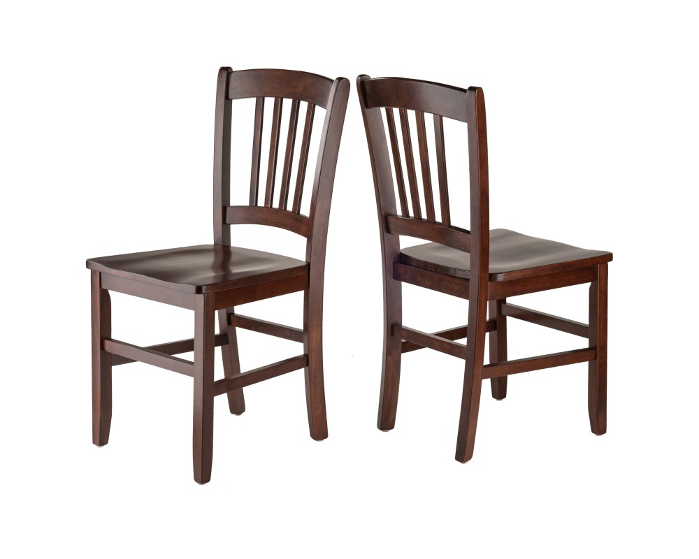 Madison 2-Pc Slat-Back Chair Set, Walnut Finish