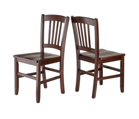 Madison 2-Pc Slat-Back Chair Set, Walnut Finish