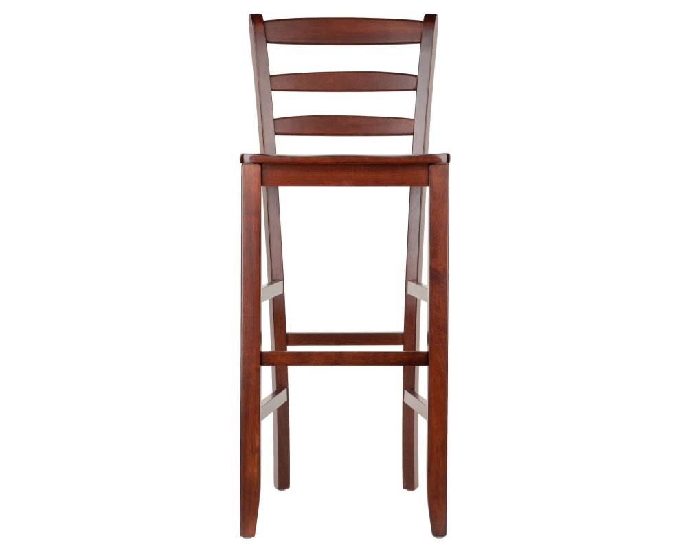 Benjamin 2-Pc Ladder-Back Bar Stool Set, Walnut
