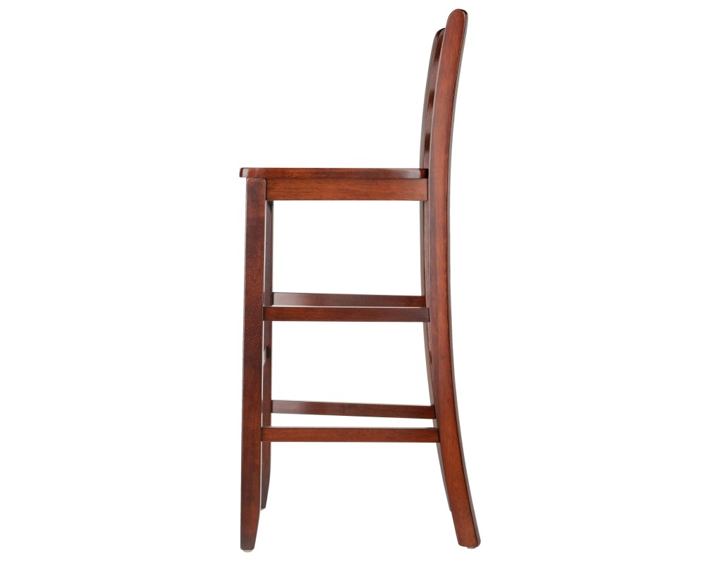 Benjamin 2-Pc Ladder-Back Bar Stool Set, Walnut