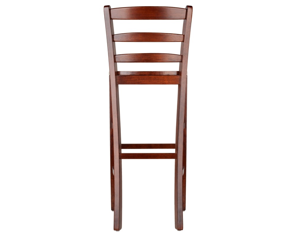 Benjamin 2-Pc Ladder-Back Bar Stool Set, Walnut