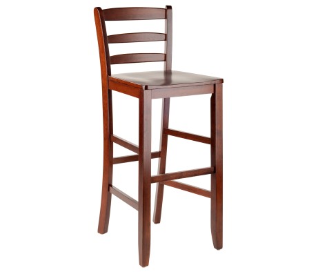 Benjamin 2-Pc Ladder-Back Bar Stool Set, Walnut