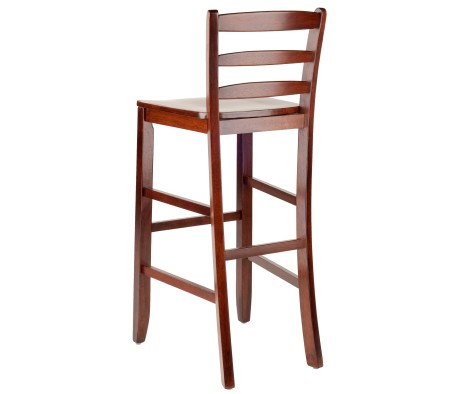 Benjamin 2-Pc Ladder-Back Bar Stool Set, Walnut