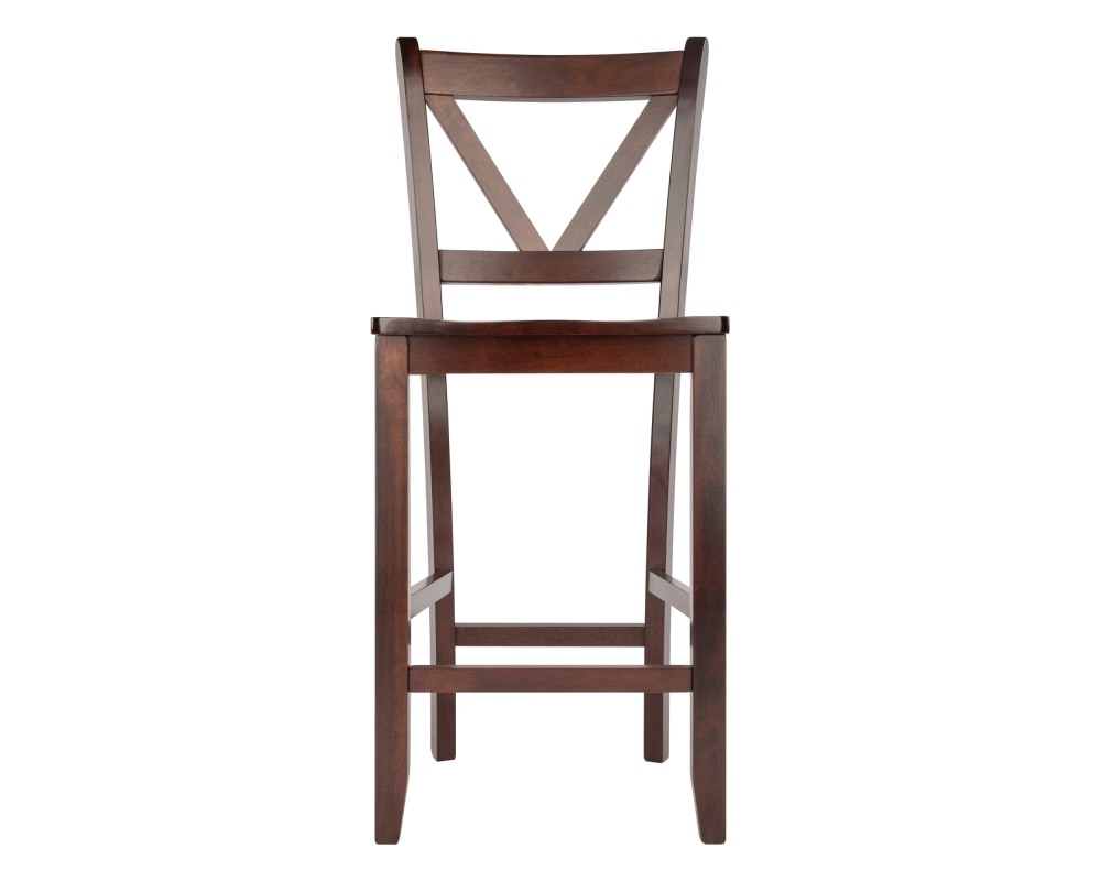 Victor 2-Pc V-Back Counter Stool Set, Walnut