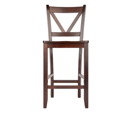 Victor 2-Pc V-Back Counter Stool Set, Walnut
