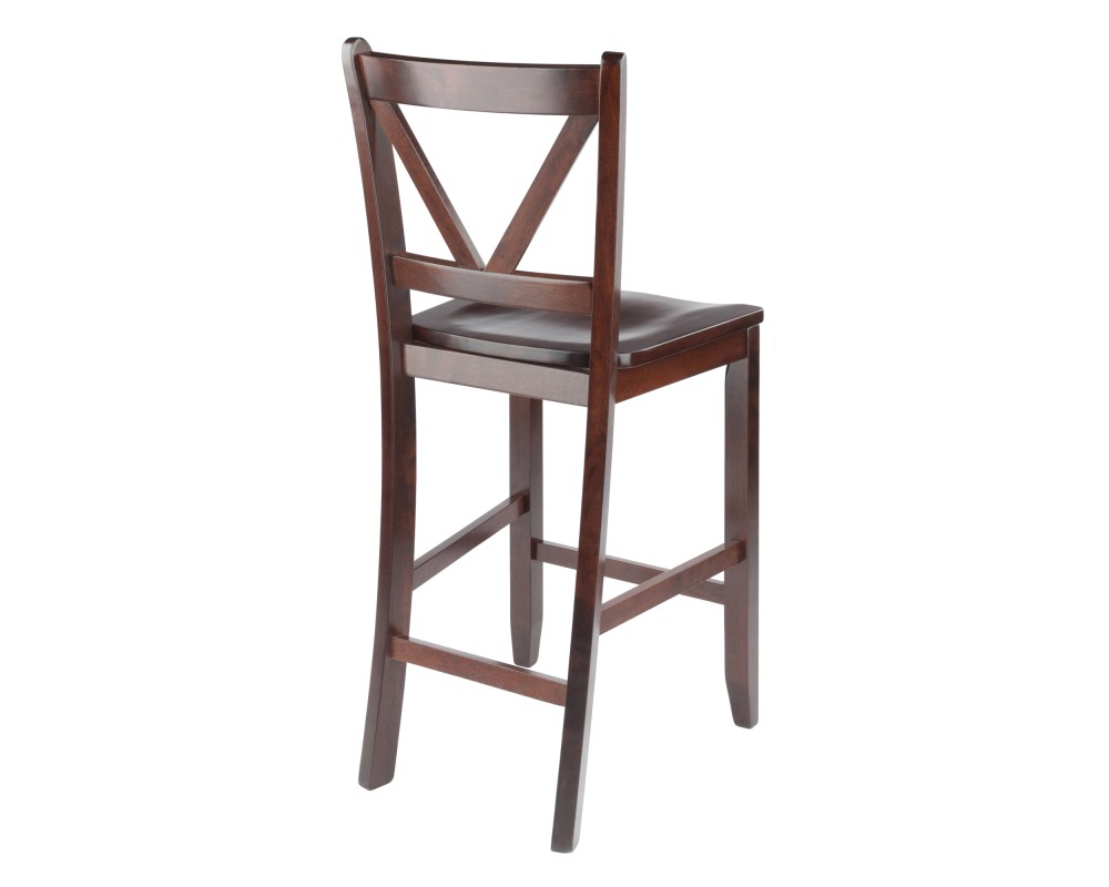Victor 2-Pc V-Back Counter Stool Set, Walnut