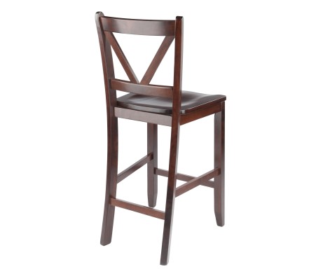 Victor 2-Pc V-Back Counter Stool Set, Walnut