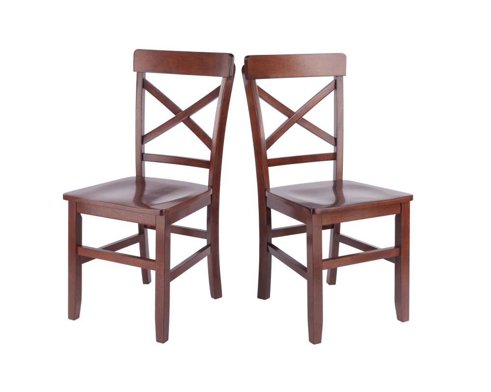 Xenia 2-Pc Set X-Back Chairs, Walnut