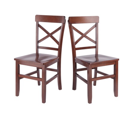 Xenia 2-Pc Set X-Back Chairs, Walnut
